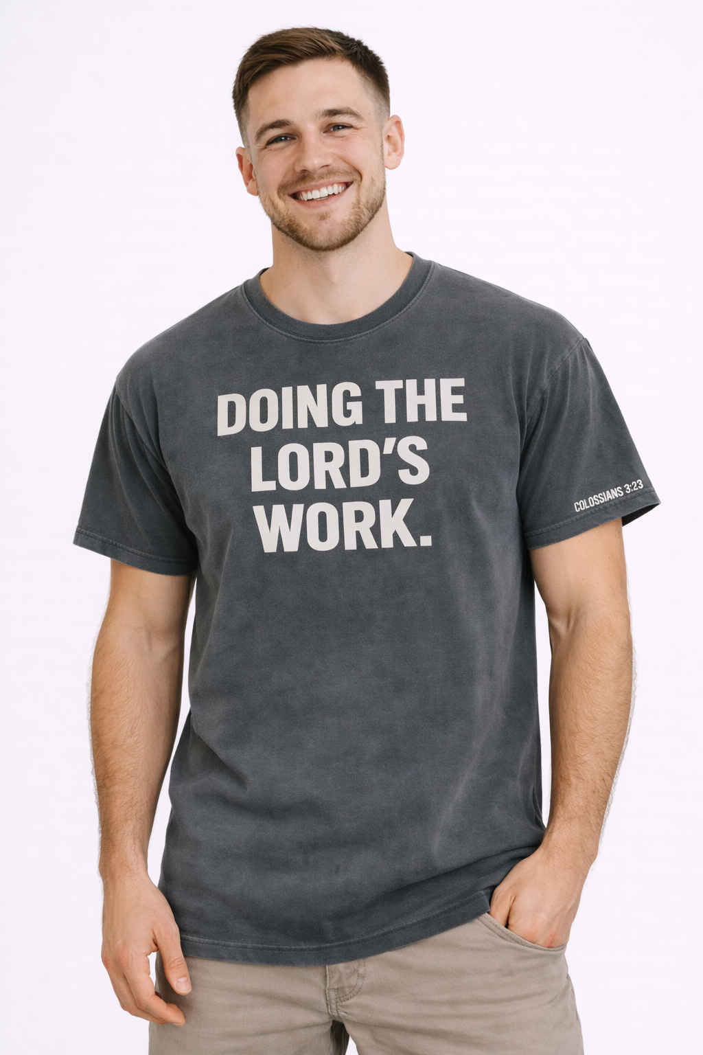 Christian gym tee Doing The Lord's Work Dominis
